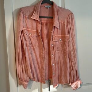 Fate - Lightweight Button-up Shirt - Light Pink